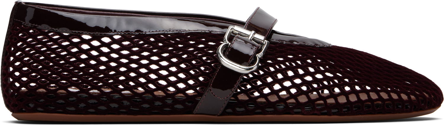 Кецове и обувки Alaïa ALAÏA Fishnet Ballerina Flats Бургунди | AA3A029A015, 0