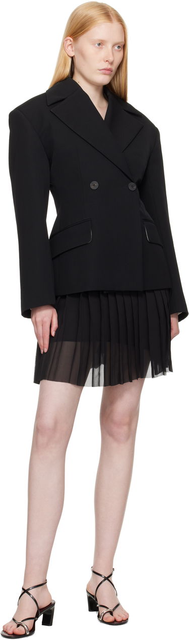 Пола AMI AMI Paris Pleated Miniskirt Черно | FSK153.PL0027, 3