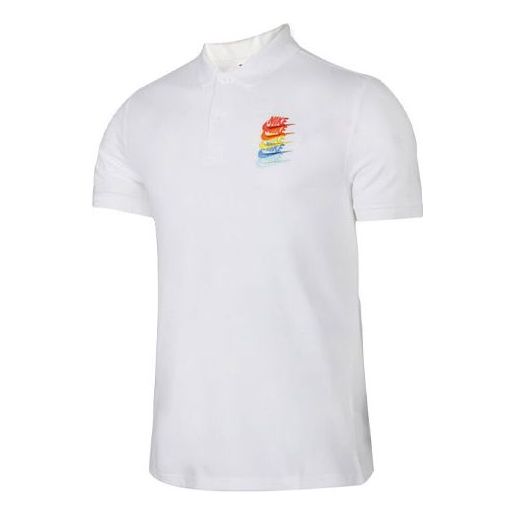 Поло тениска Nike Sportswear Rainbow Gradient Polo Бяло | CI9595-100