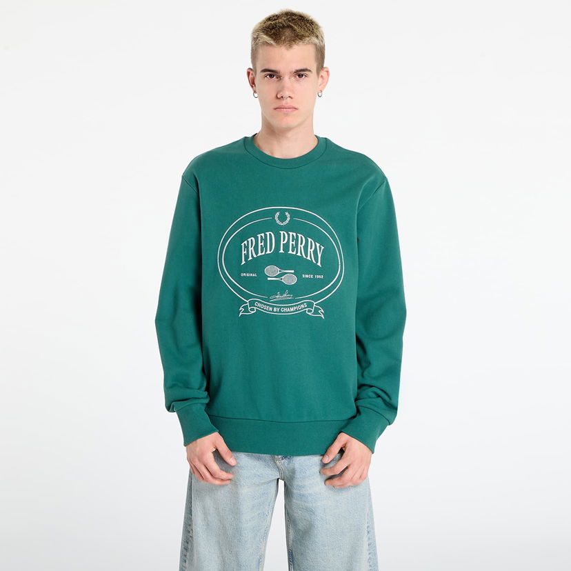 Суитчър Fred Perry Fred Perry Chosen By Champions Sweatshirt Зелено | M1605 Z18