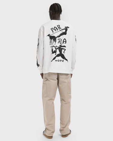 Тениска By Parra Long Sleeve T-Shirt with Graphic Print Бяло | 54110, 2