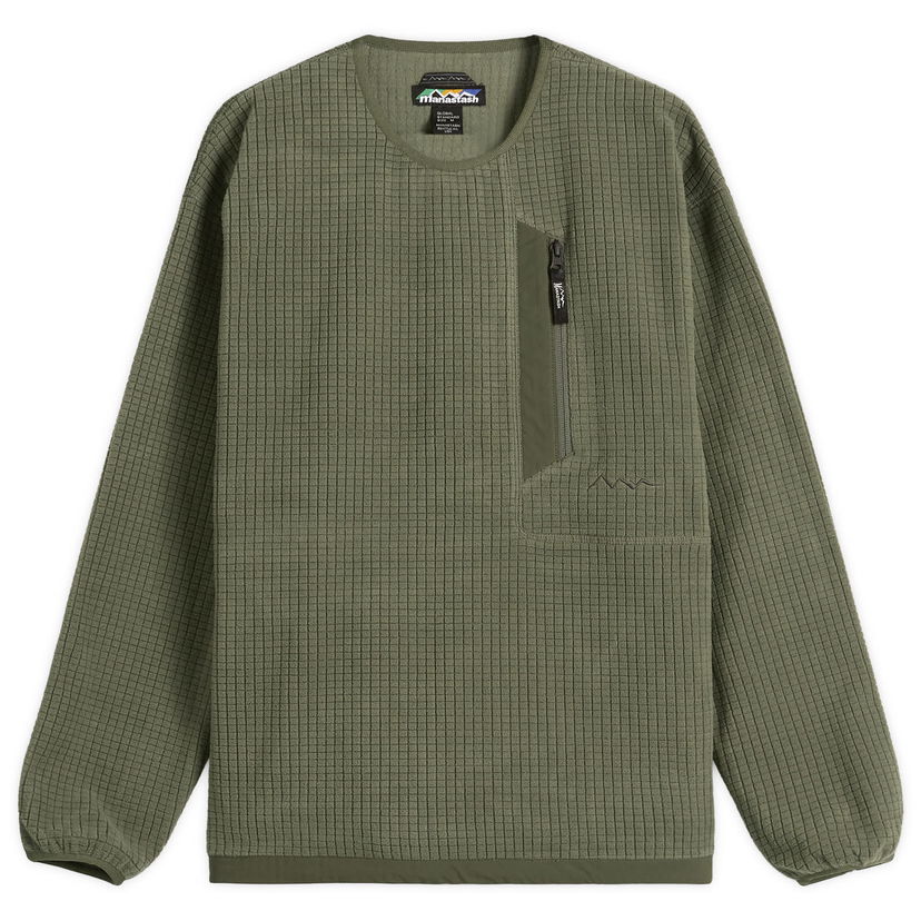 Суитчър Manastash Men's Grid Fleece Crew Sweatshirt Зелено | 7925230001-310