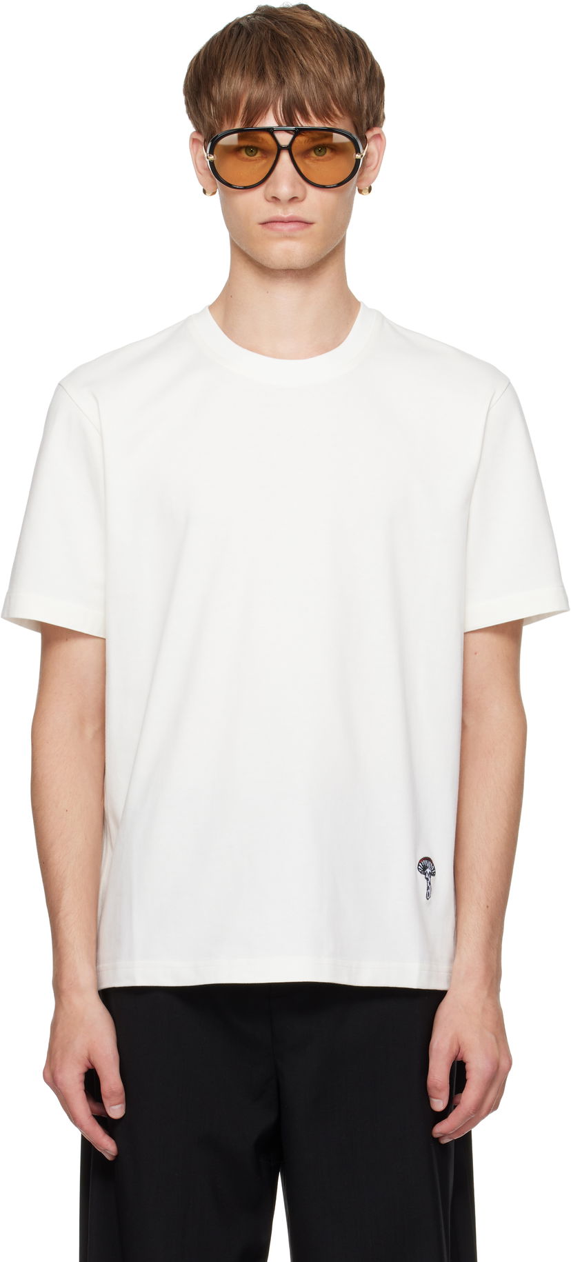 Тениска Bottega Veneta Bottega Veneta Cotton T-Shirt with Small Logo Бяло | 838959V4N509071