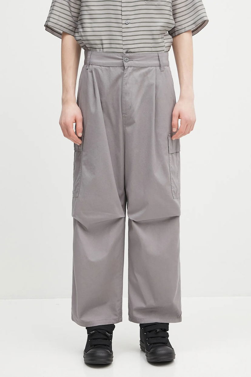 Карго панталони Carhartt WIP Cole Loose Fit Pleated Cargo Pants Сиво | I030477.2LR02