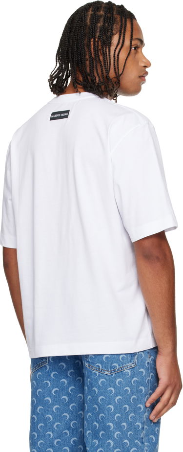 Тениска Marine Serre Moon Logo Jersey Loose Fit Short Sleeve T-Shirt Бяло | MTT077BCJER0009, 2