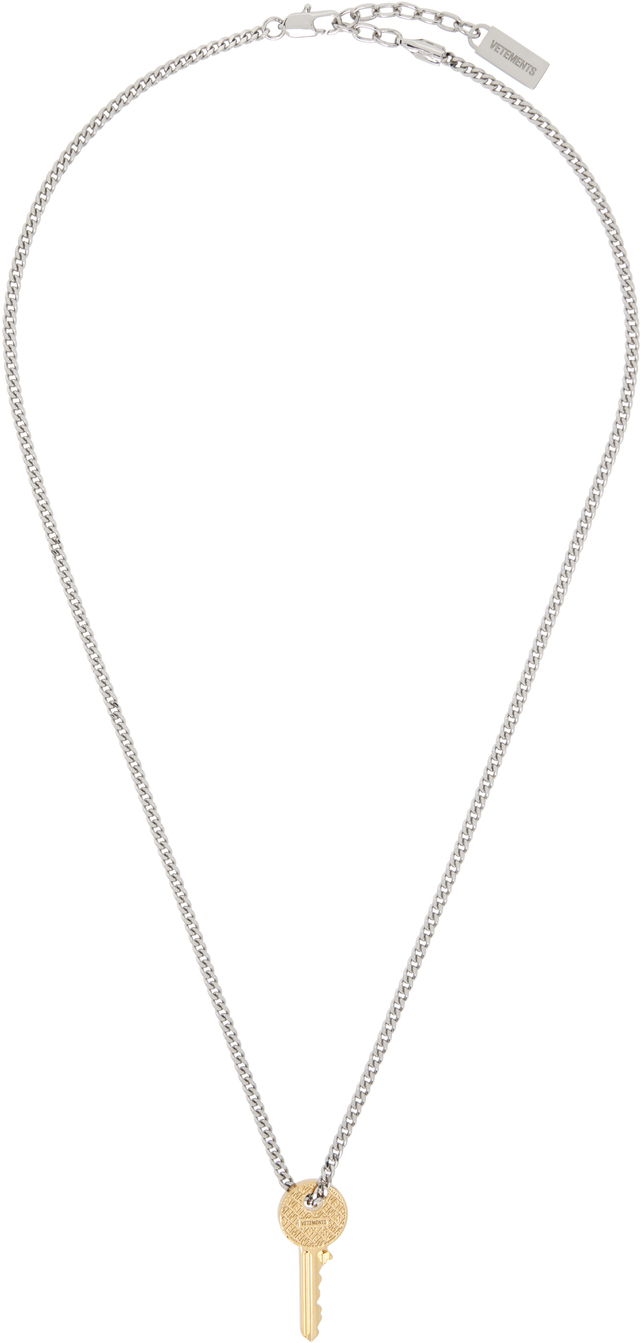Vetements Silver-Tone & Gold-Tone Key Pendant Necklace