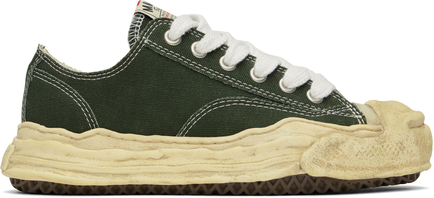 Кецове и обувки Maison MIHARA YASUHIRO Hank OG Dyed Sole Canvas Low-Top Зелено | A13FW733, 0