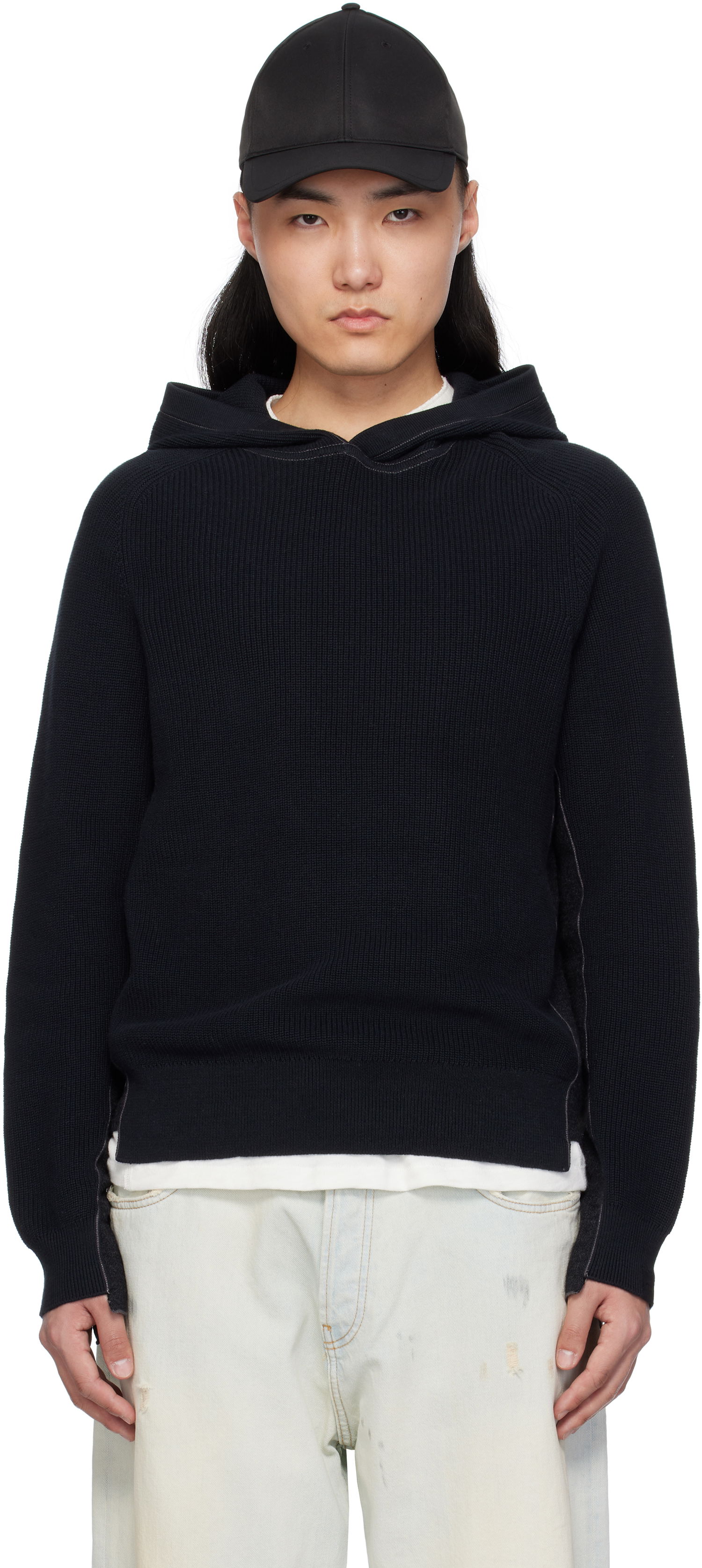 Пуловер rag & bone rag & bone Gabe Spliced Hoodie Тъмно синьо | MBS25S026SD26, 0