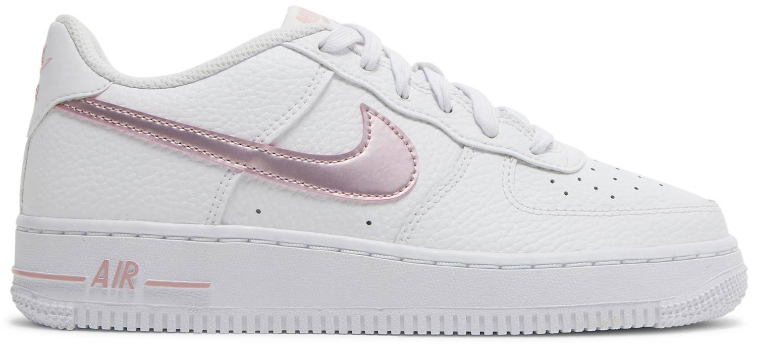 Кецове и обувки Nike Air Force 1 White "Pink Glaze" GS Бяло | CT3839-104, 1