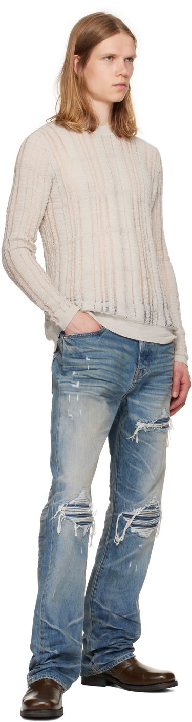 Дънки AMIRI AMIRI Pleated Denim Straight MX1 Jeans Синьо | AMDNGH1087, 3