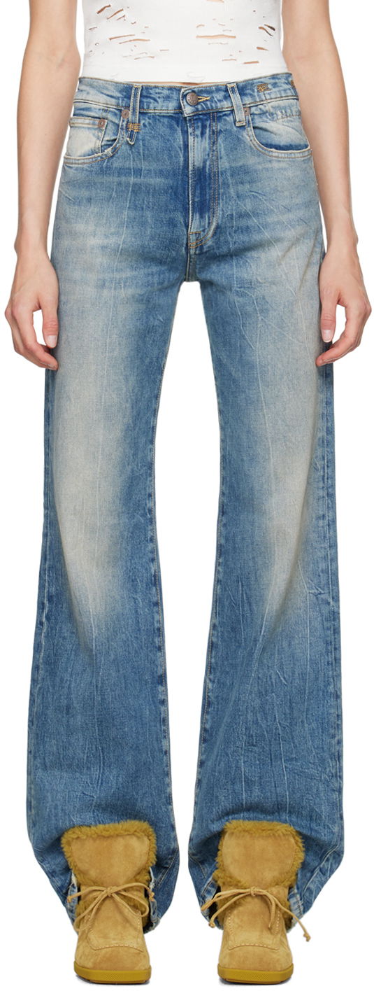 Дънки R13 R13 Jane Wide Leg Jeans Синьо | R13W7020 D081A, 0