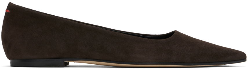 Pокля Aeyde Aeyde Cassy Suede Ballerina Flats Кафяво | A11-FL-SNDP8 FL130-FW24-953-017, 0