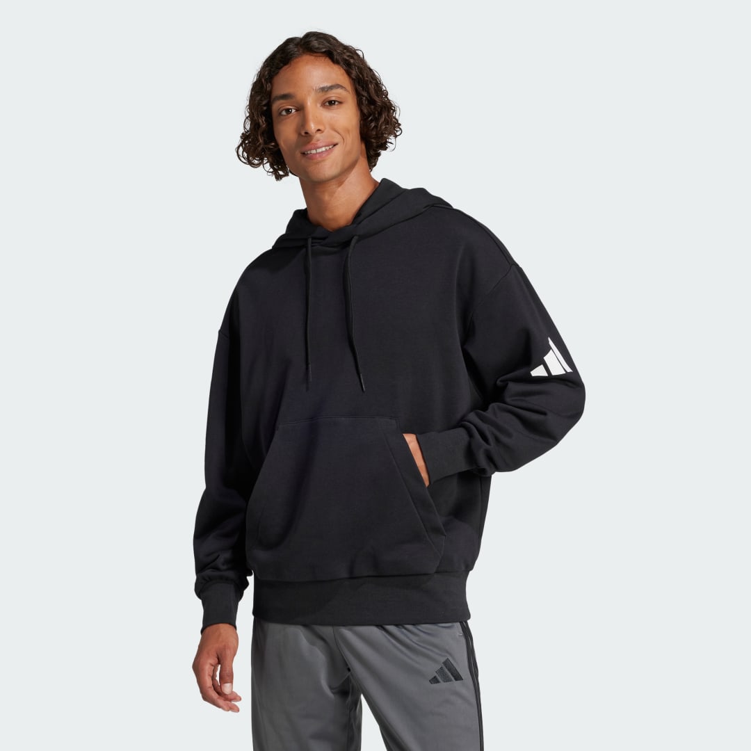Суитчър adidas Performance Loose Fit French Terry Hoodie With Logo Черно | JF3587, 0