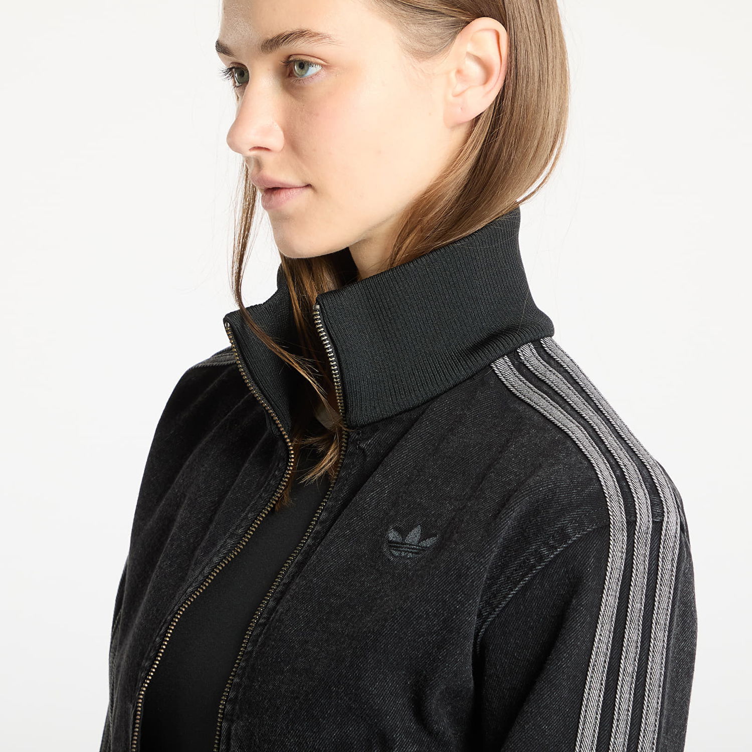 Яке бомбър adidas Performance Black Cropped Denim Jacket Черно | JD3110, 1
