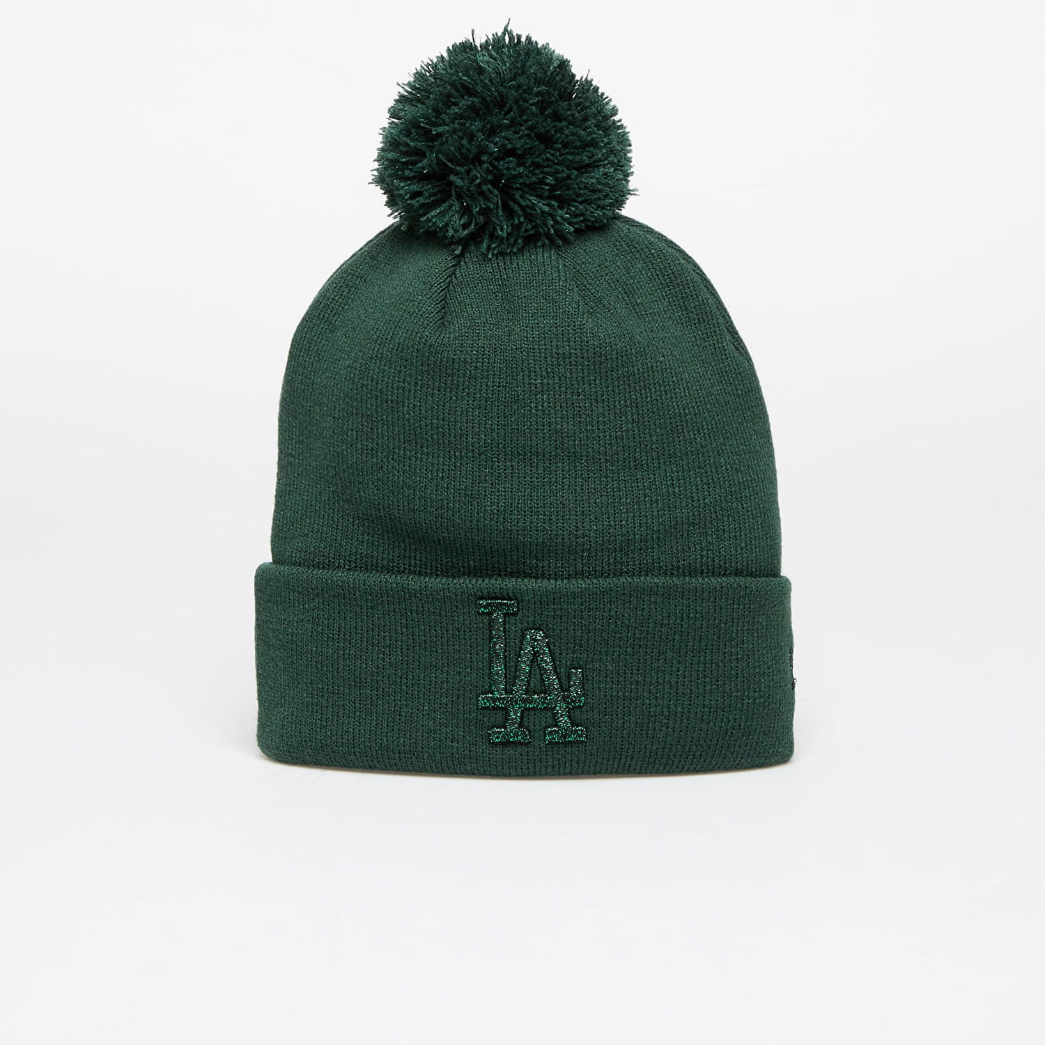 Шапка New Era Los Angeles Dodgers Beanie Metallic Bobble Dark Green Зелено | 60580770, 0