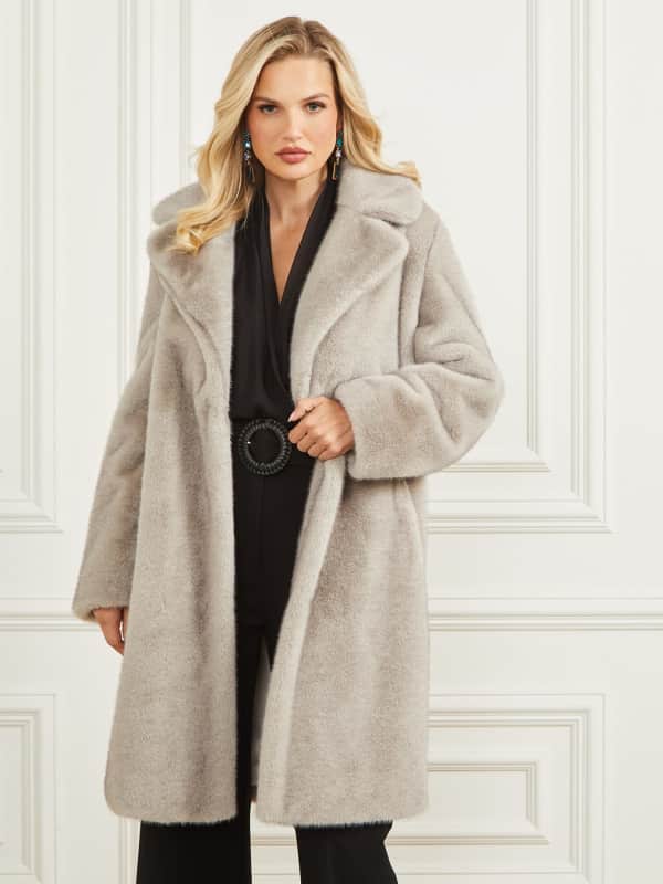 Палта GUESS Marciano Faux Fur Coat Сиво | 3BGL289965Z, 0
