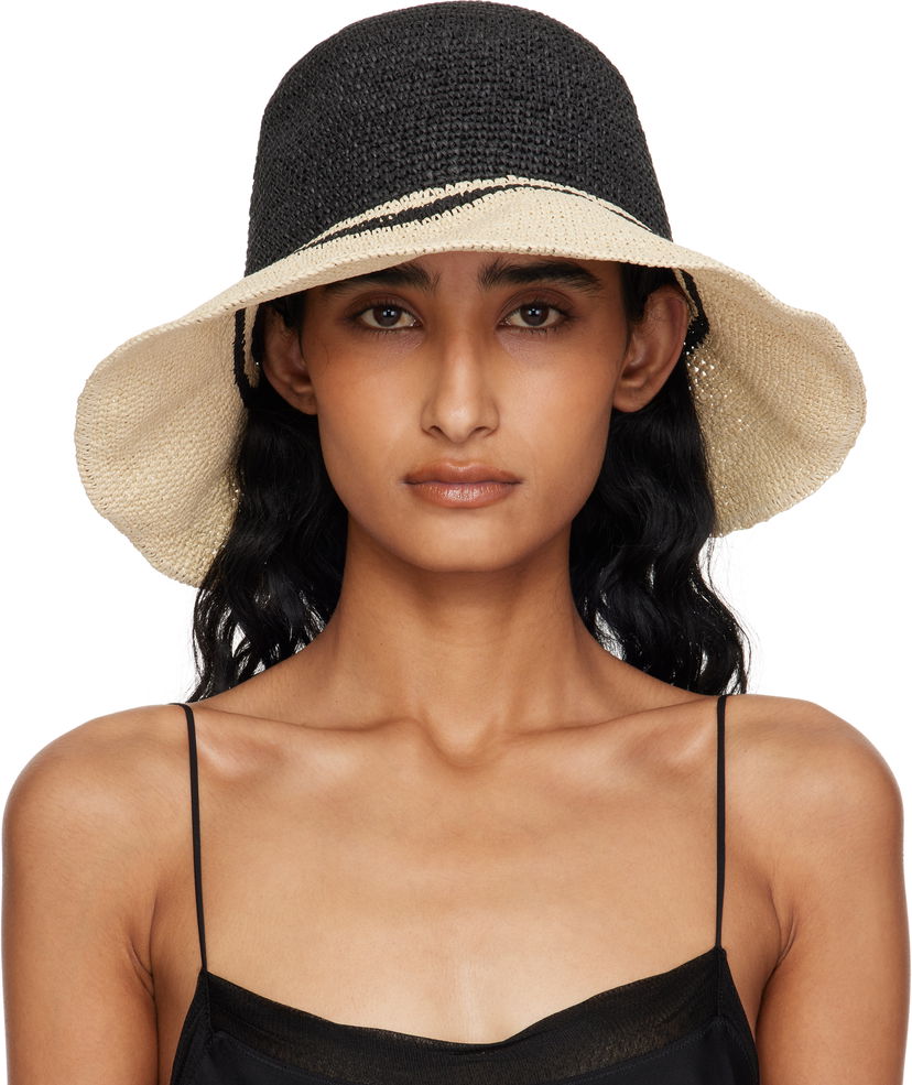 Шапка TOTEME TOTEME Paper Straw Beach Hat Черно | 253-WSH0027-FB0489