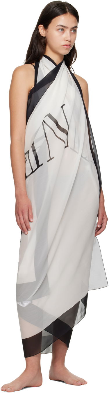 Шал Balmain Balmain Two-Tone Printed Beach Cover-up Бяло | BKA202410, 3