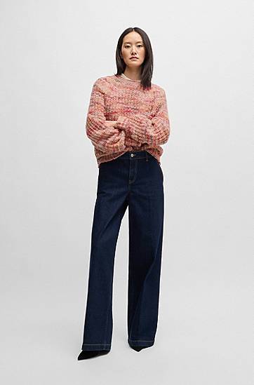 Пуловер BOSS Relaxed-Fit Alpaca Blend Sweater Розово | 50527837, 1