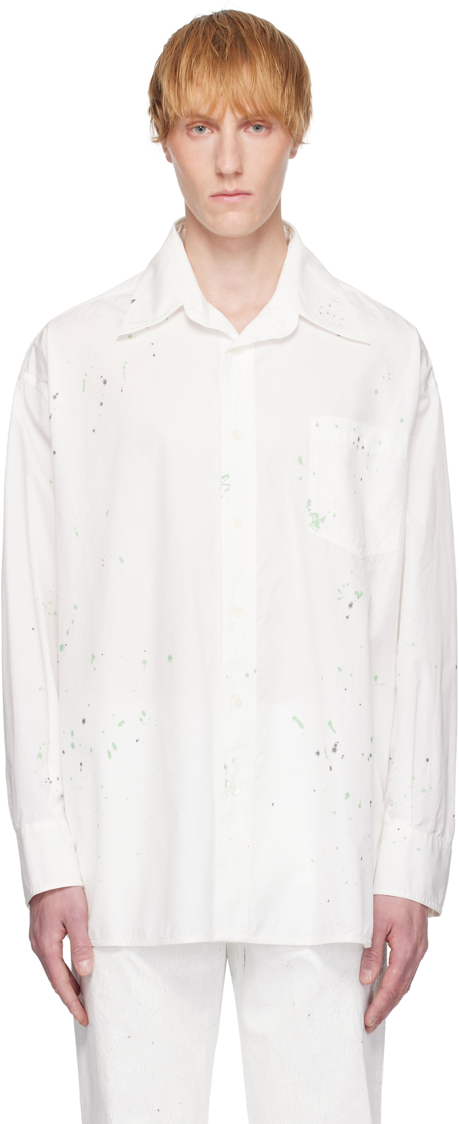 Риза Maison Margiela MM6 Maison Margiela Painter Shirt Бяло | SH2DT0022 M35458, 0
