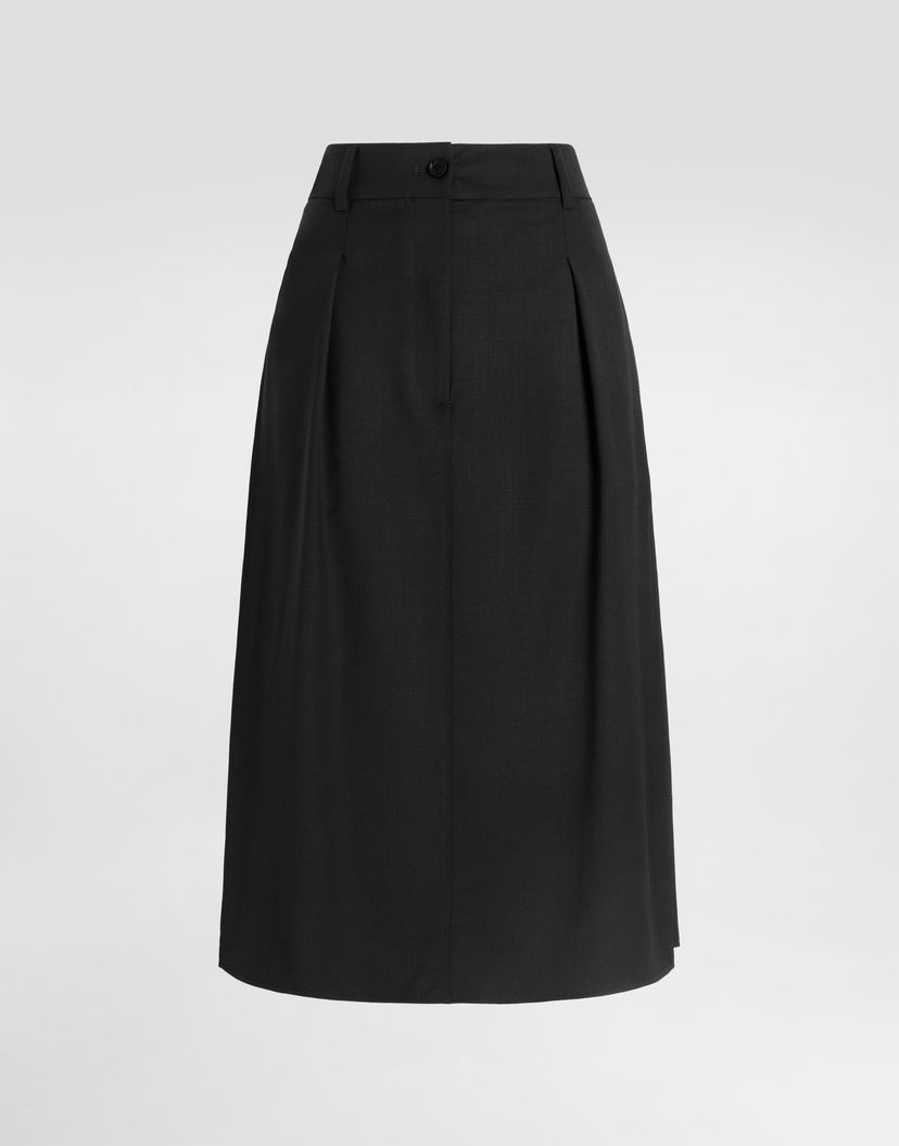 Пола Dolce & Gabbana Bi-stretch Sallia Pleated High-Waist Midi Skirt Черно | F4C6DTFUBGCN0000