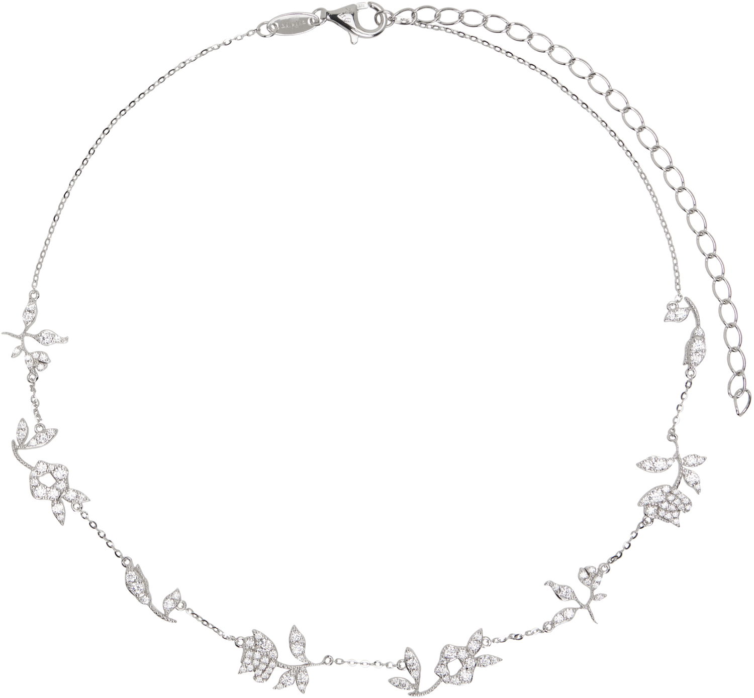 Колие SHUSHU/TONG YVMIN Edition Floral Zircon Choker Металик | 25631SLV00NN, 0