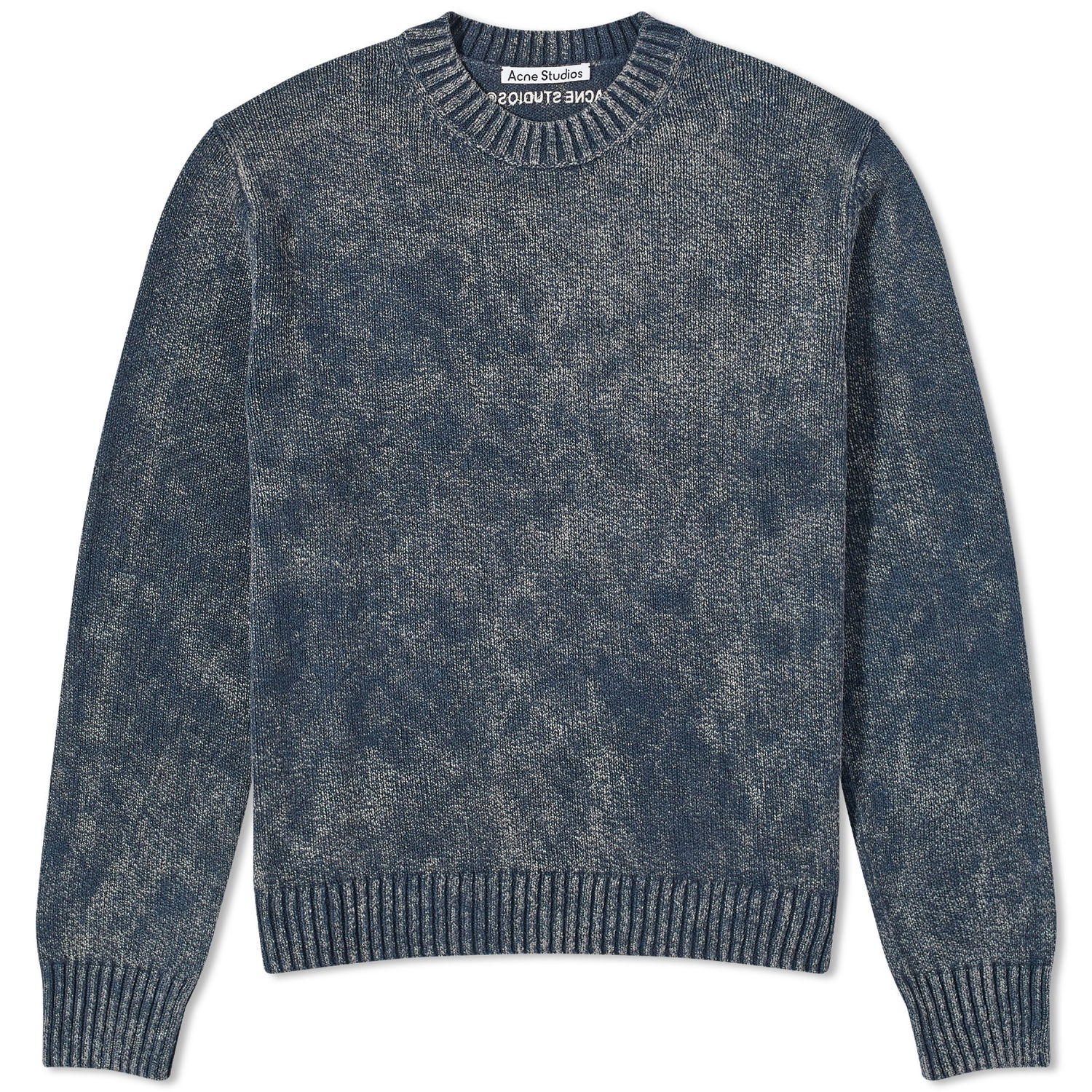 Пуловер Acne Studios Kollock Acid Wash Crew Knit Dark Blue Сиво | B60296-838, 0