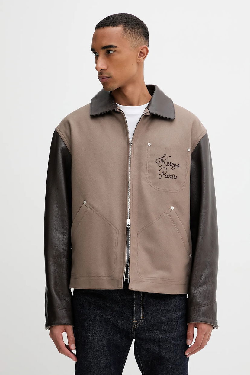 Яке KENZO Kenzo Wool Blend Jacket Кафяво | FF68BL1519OH