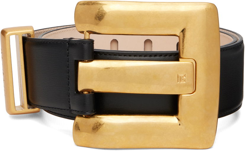 Колани Balmain Anthem Calfskin Leather Belt Черно | GN1WJ192LSLX