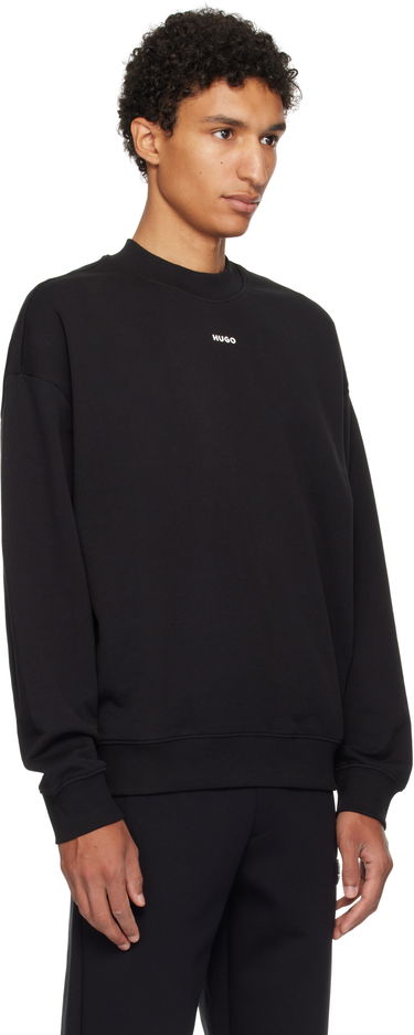 Пуловер BOSS Cotton-Terry Logo Sweater Черно | 50525892, 4