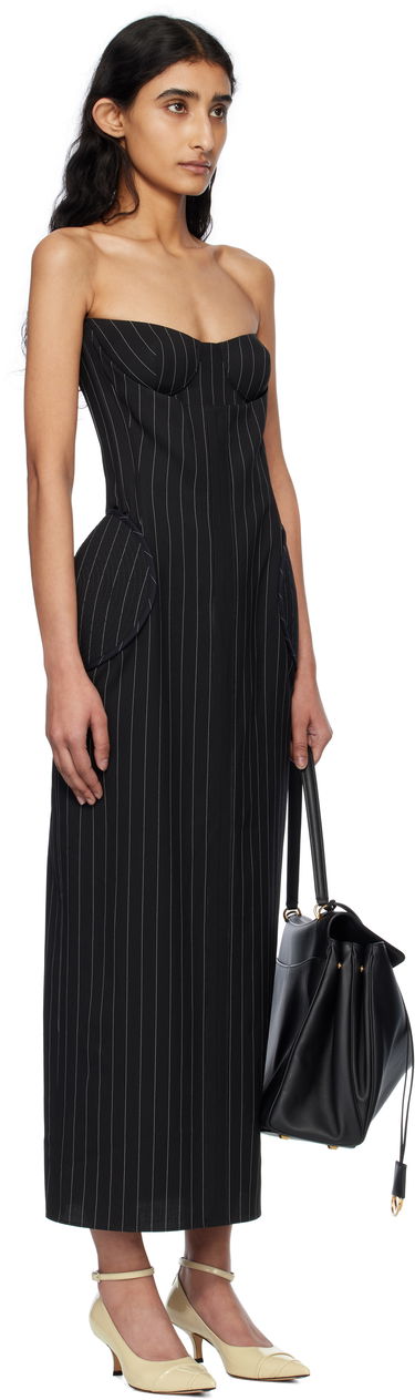 Pокля Jean Paul Gaultier Jean Paul Gaultier 'The Long Bustier' Pinstripe Midi Dress Черно | 25/33-F-RO333-C074-0001, 1