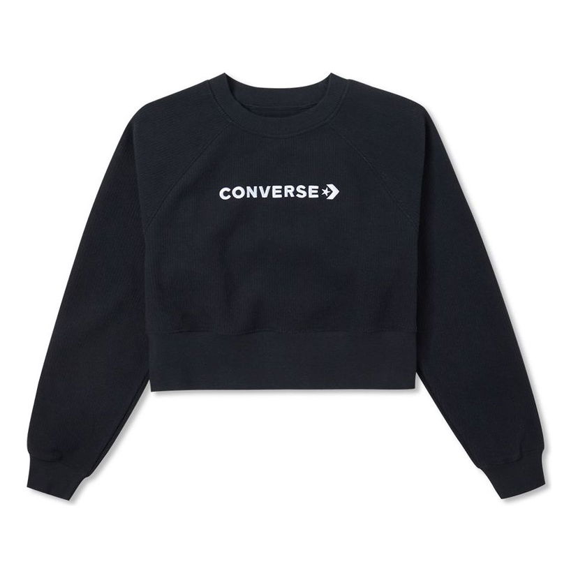 Пуловер Converse Wordmark Fleece Crew Top Тъмно синьо | 10024731-A01