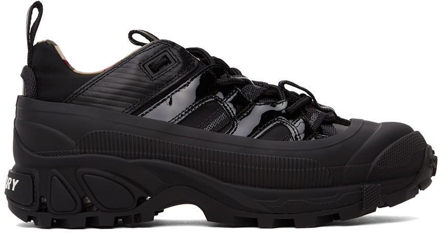 Кецове и обувки Burberry Patent Arthur Sneakers 'Black' Черно | 8036166, 0