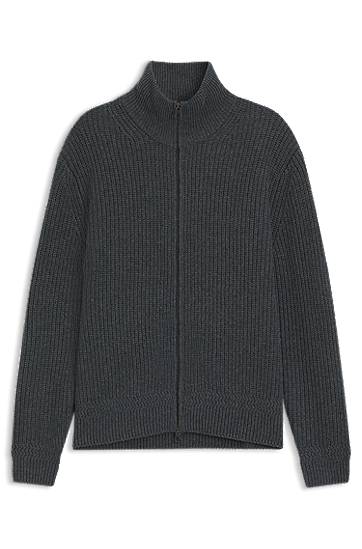 BECKHAM x BOSS Zip-Up Cardigan in Wool and Cashmere