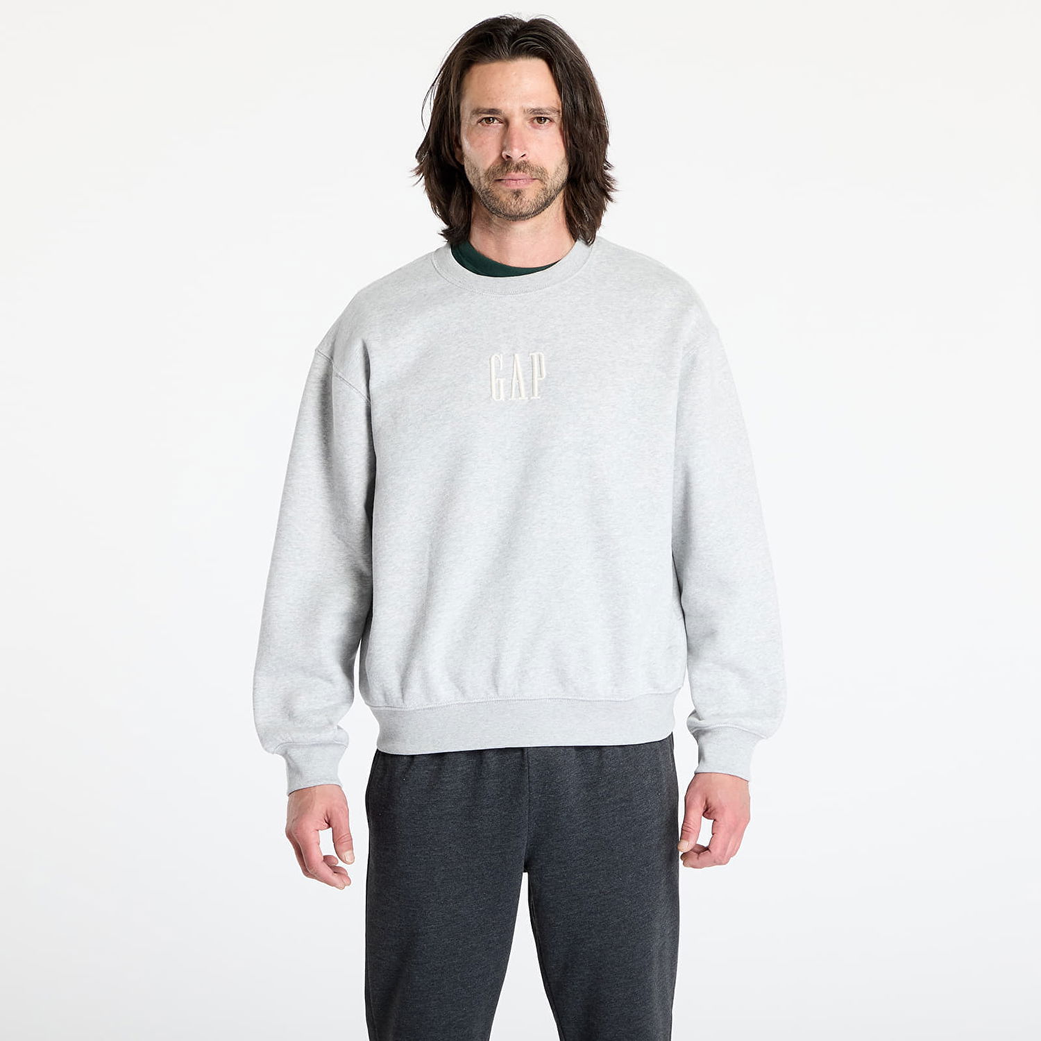 Суитчър GAP GAP Corp Logo Crew Sweatshirt Сиво | 648026-01, 0