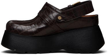 Кецове и обувки GANNI Platform Croc-Embossed Clog Loafers Кафяво | S3231, 2
