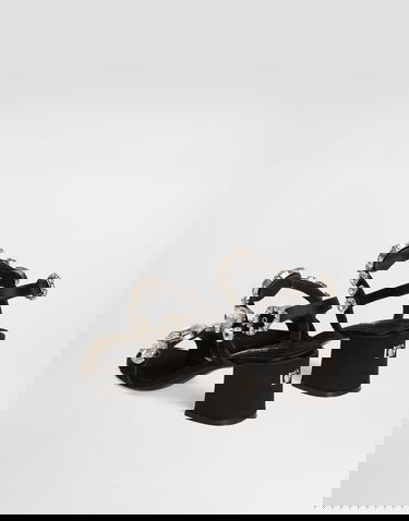 Кецове и обувки Dolce & Gabbana Satin Sandals With Gemstone Embellishment Черно | CR1801A9T438S488, 2