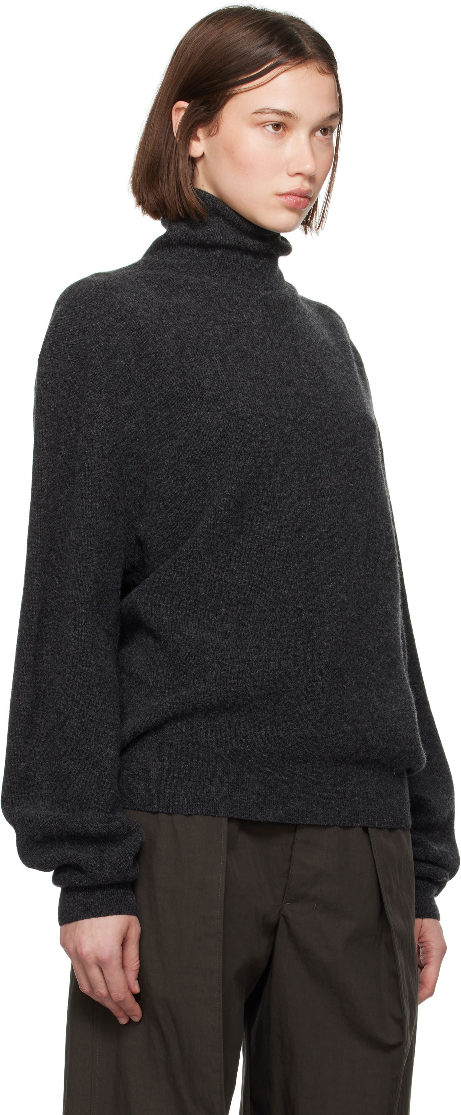 Пуловер LEMAIRE LEMAIRE Ribbed Turtleneck Sweater Сиво | TO1315 LK1026, 1