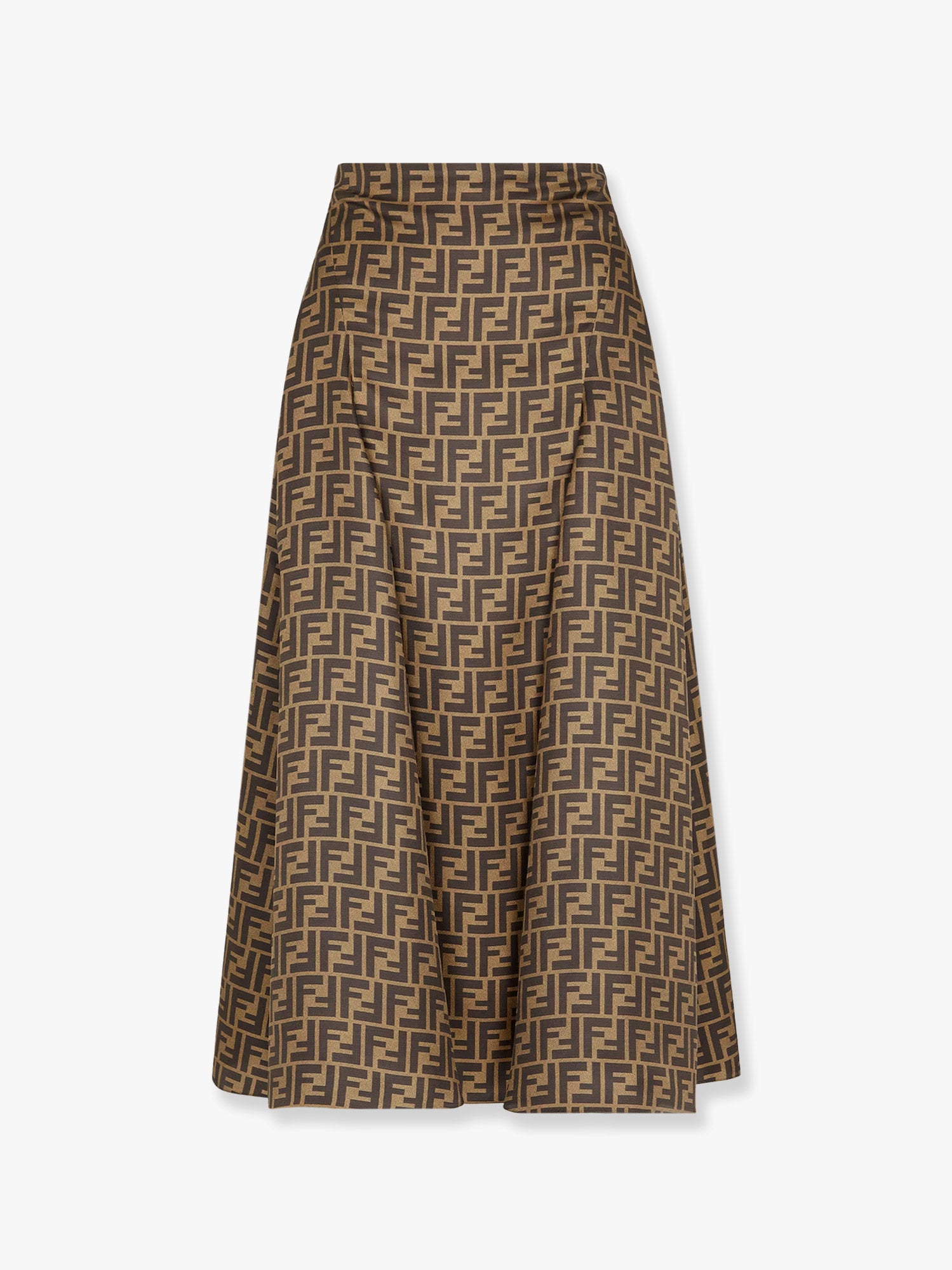 Пола FENDI Fendi FF Vertigo A-Line Midi Skirt Кафяво | FQ7601A8G3F1440, 0