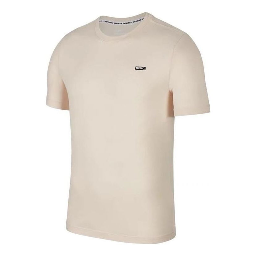 Тениска Nike F.C. Dri-Fit Solid Logo Round Neck Short Sleeve T-Shirt Бежово | BQ7681-838