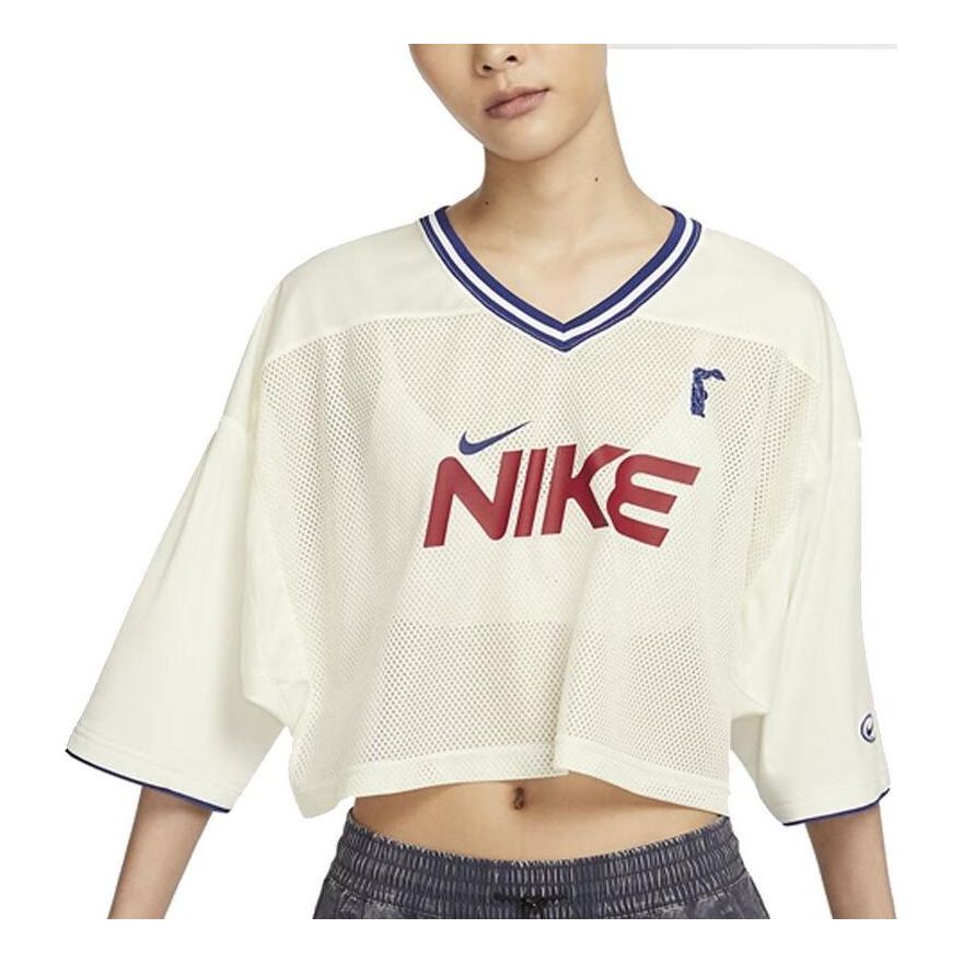 Съкратен топ Nike Sportswear Graphic Crop Jersey Бяло | HF6288-133, 0