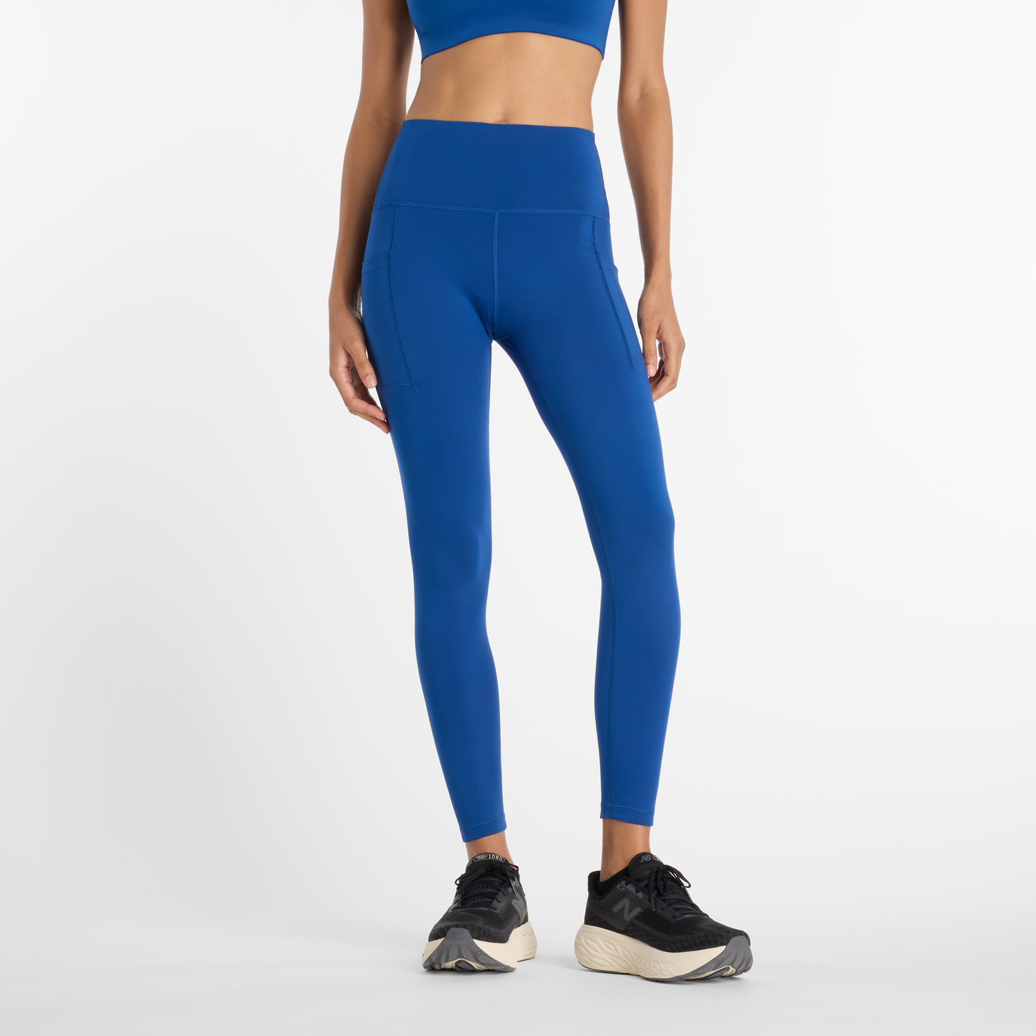 Клинове New Balance High-Waisted Pocket Workout Leggings Синьо | NBWP51268GAB, 0