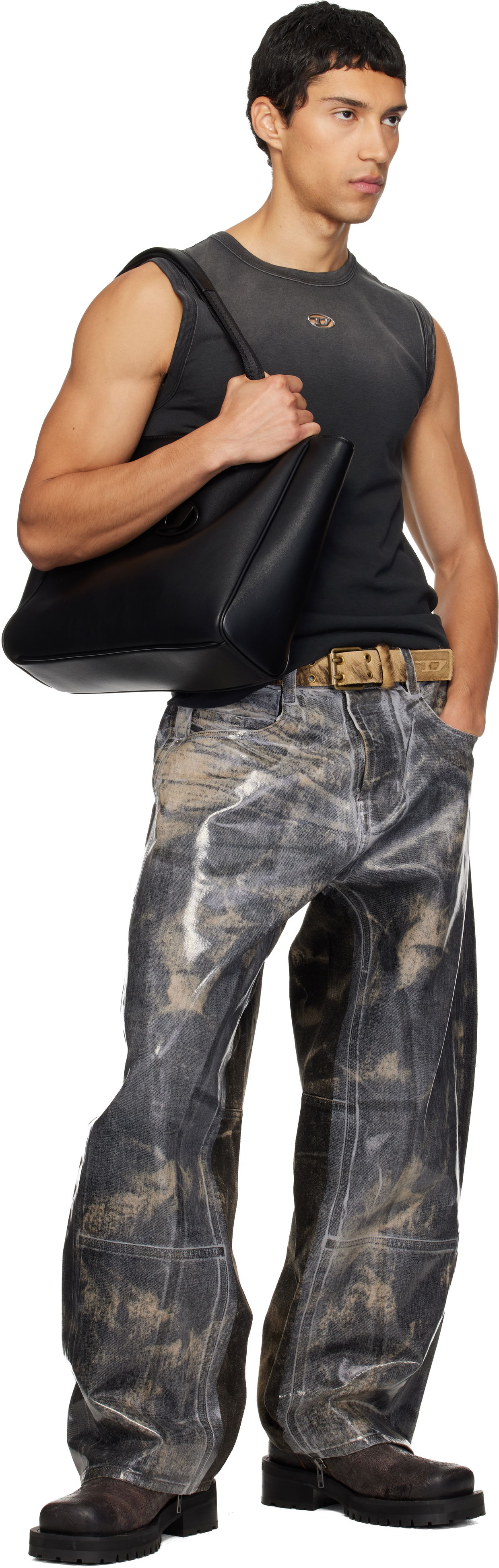 Колани Diesel B-Flag-D Calf Hair Embossed Belt Многоцветен | X10597-P7968-H0478, 1