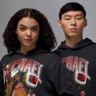 Суитчър Jordan Jordan Flight Fleece Graphic Print Hoodie Черно | HJ4396-045, 2
