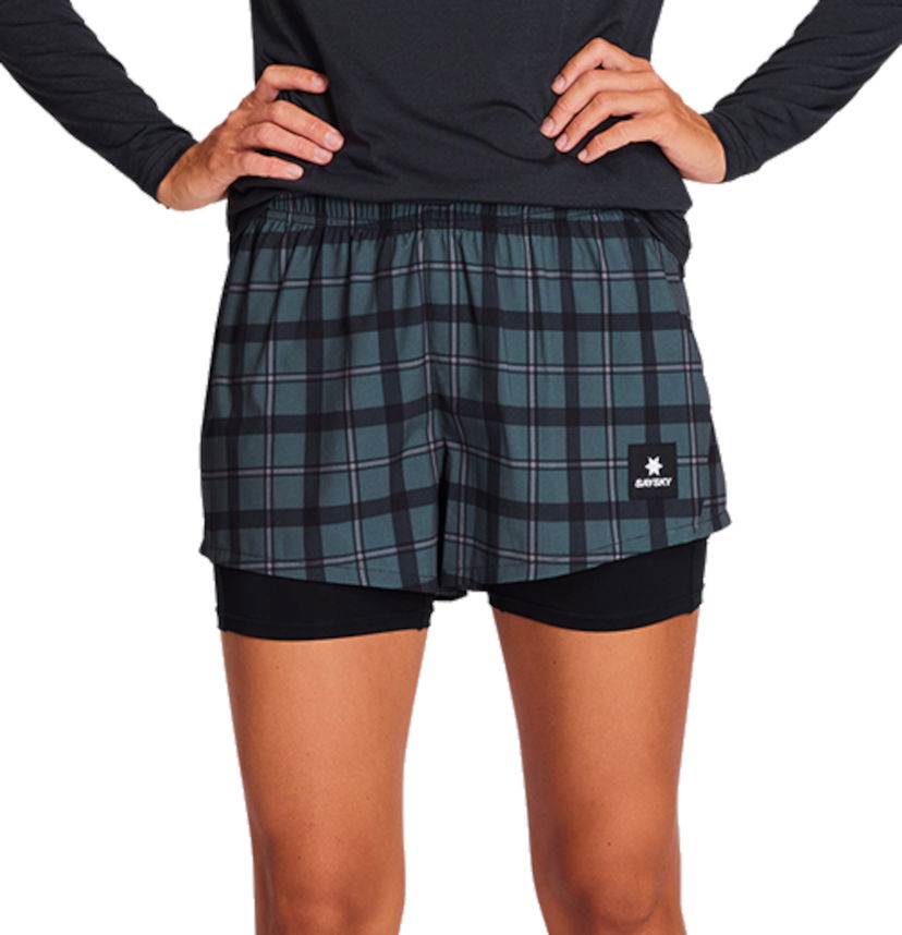 Къси панталони Saysky Saysky Checker Pace 2-in-1 3" Shorts Зелено | kwrsh04c1007