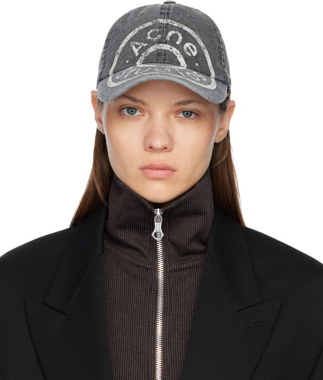 Distressed Denim Logo Cap