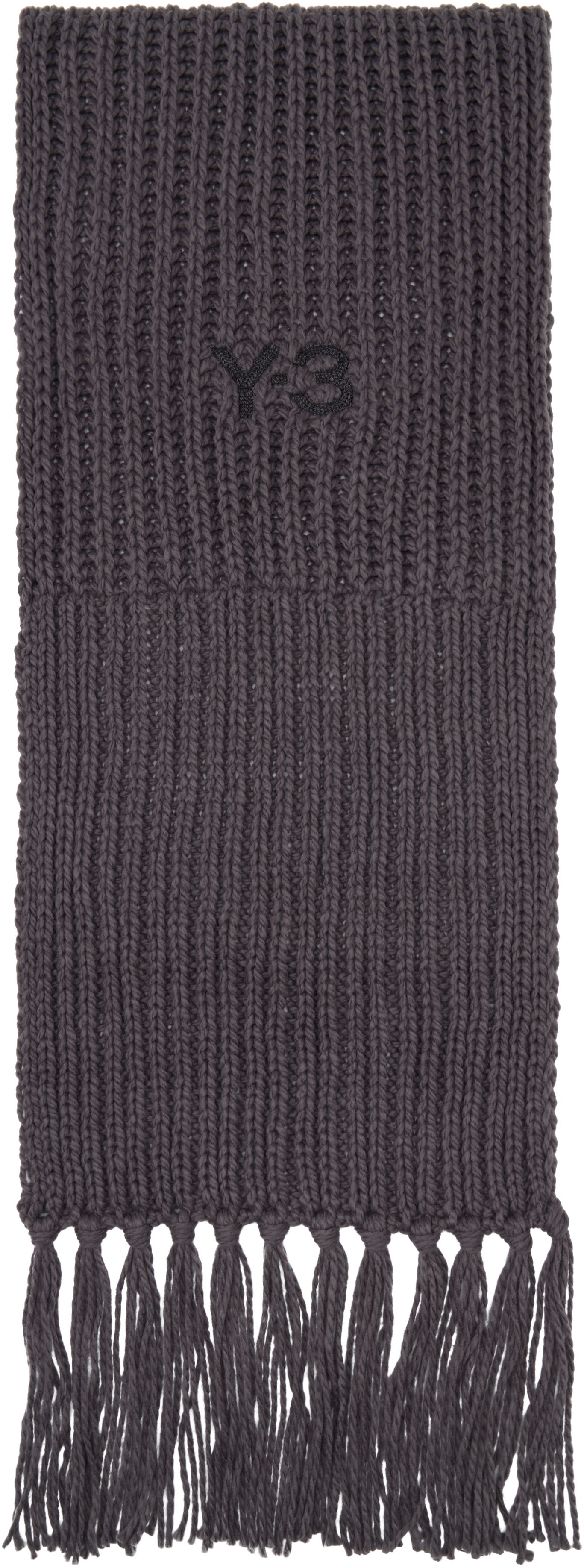 Шал Y-3 Y-3 Oversized Knit Scarf with Tassels Сиво | KC0413, 0