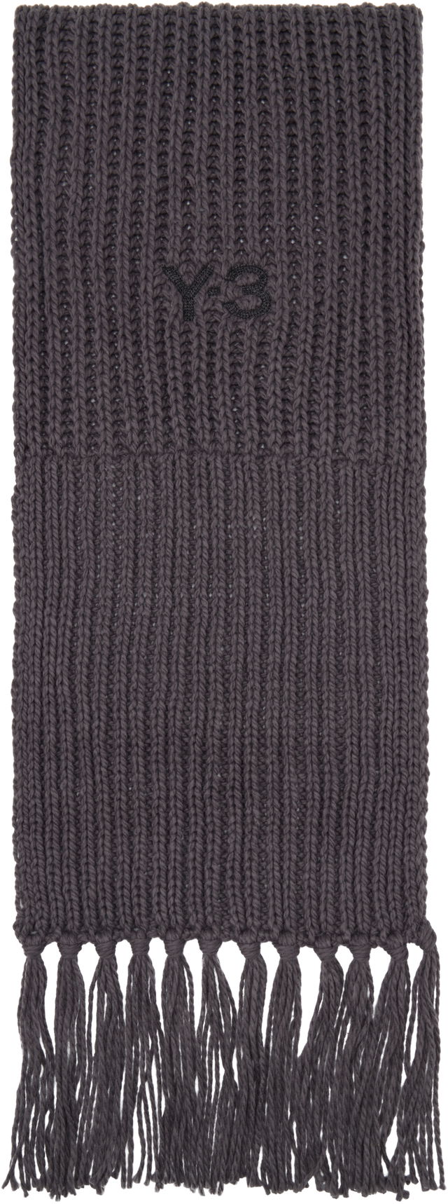 Y-3 Oversized Knit Scarf with Tassels