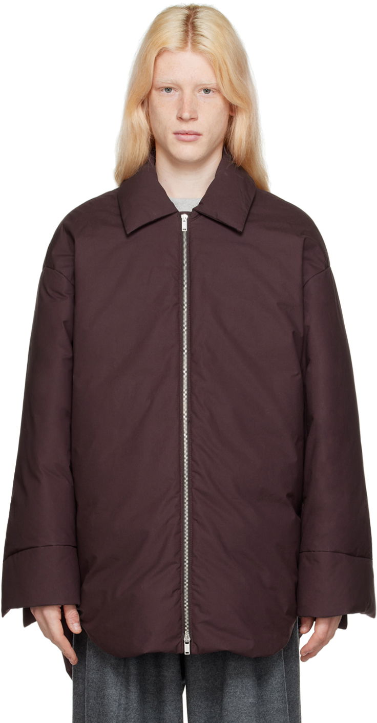 Яке Jil Sander Shirt Down Jacket Бургунди | J47AF0122_J45153, 0