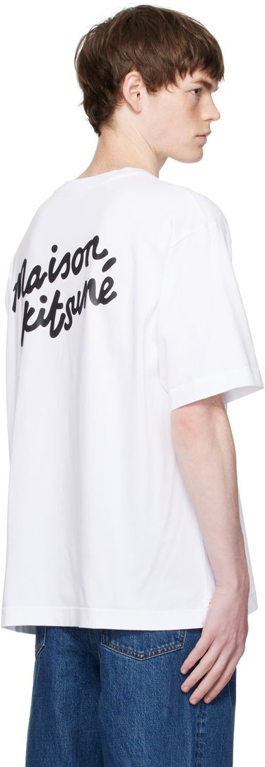 Тениска MAISON KITSUNÉ Maison Kitsuné Handwriting Oversized T-Shirt Бяло | PM00110KJ0119, 2